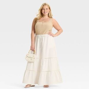 Ava & Viv Cream Maxi Skirt